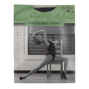 Capezio 3002 M/T Medium Tall Black Fishnet Tights Rhinestones Professional NEW